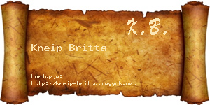 Kneip Britta névjegykártya